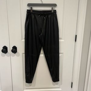 Hue faux leather joggers